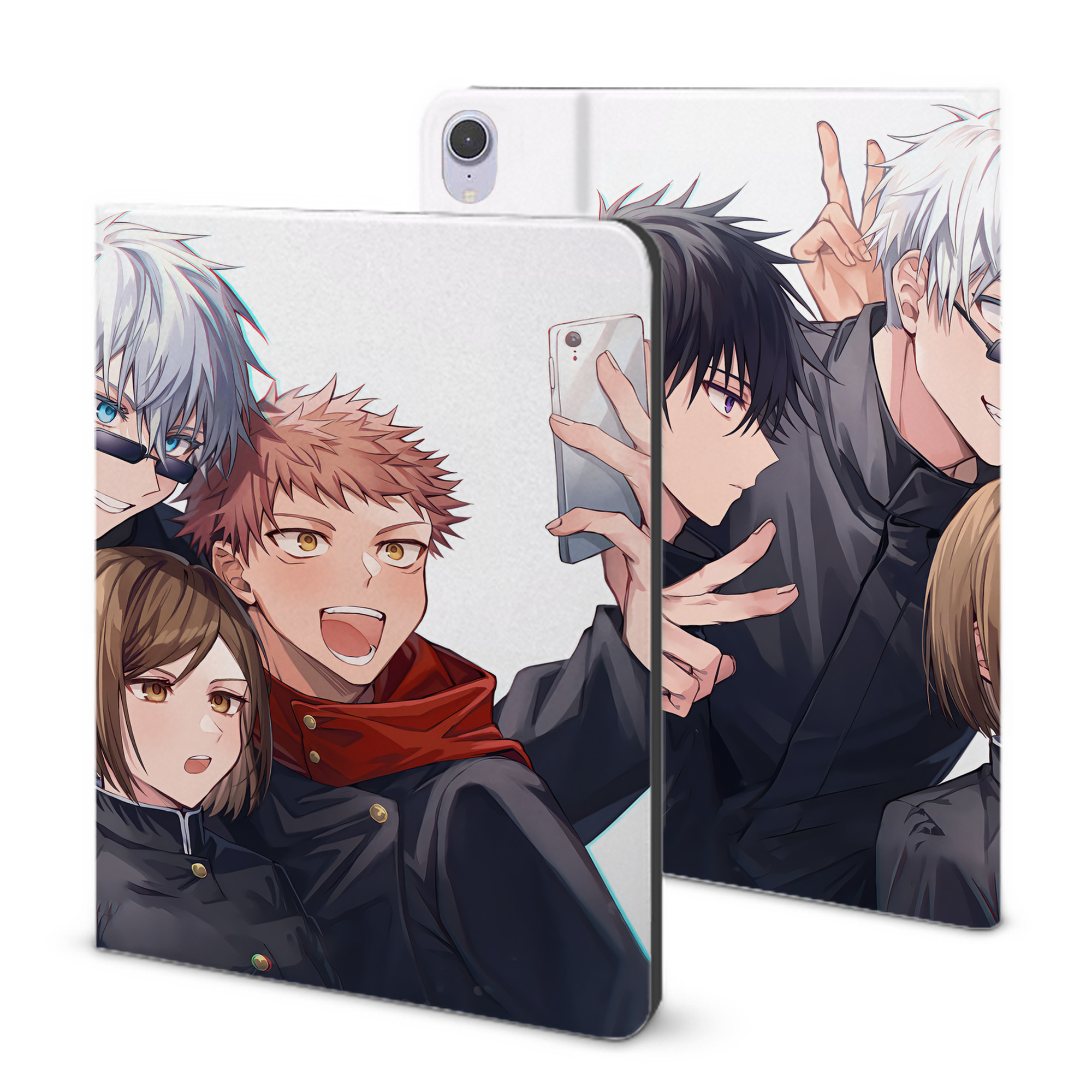 （画像用） 呪術廻戦 Jujutsu Kaisen IPad ケース ブック型 PUレザー TPU 耐衝撃 軽量 薄型 ペン収納なし 全面保護 IPad 各モデル対応